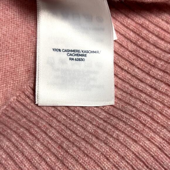 Lands End Womens 100% Cashmere Johnny Collar Sweater Pink Long Sleeve Size Large - Picture 8 of 10
